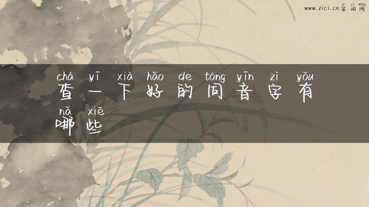 查一下好的同音字有哪些