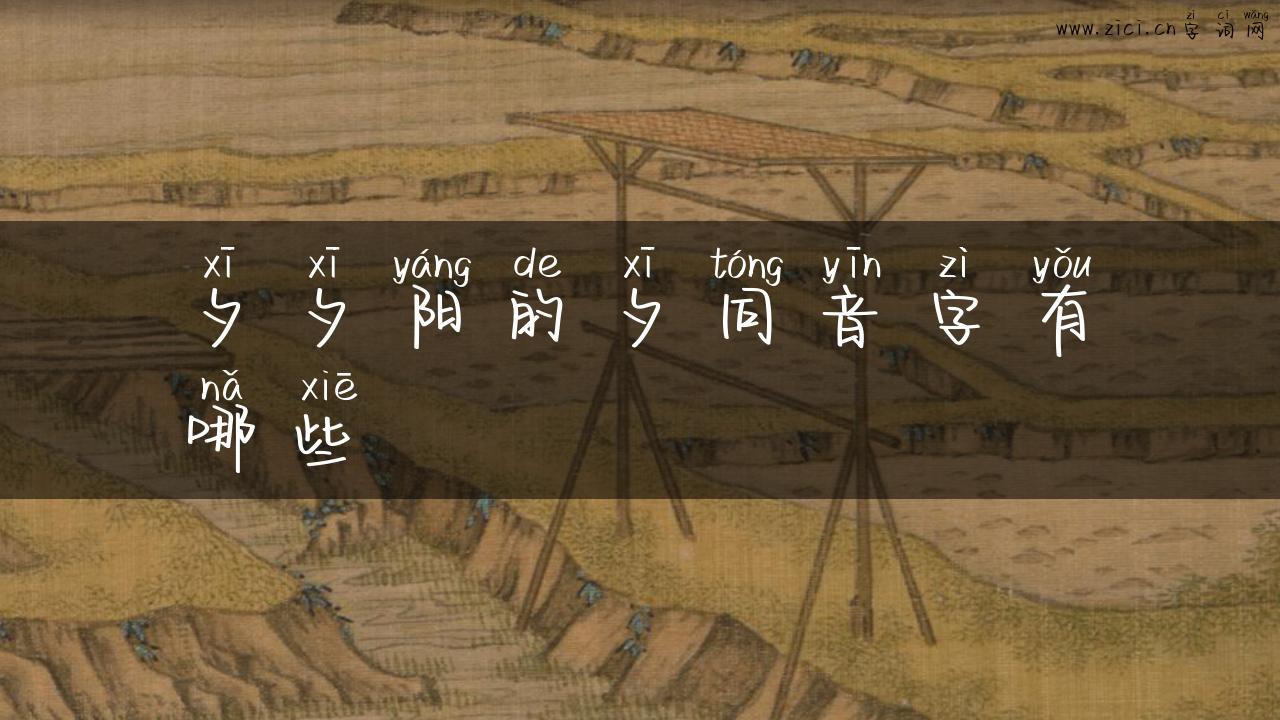 夕夕阳的夕同音字有哪些