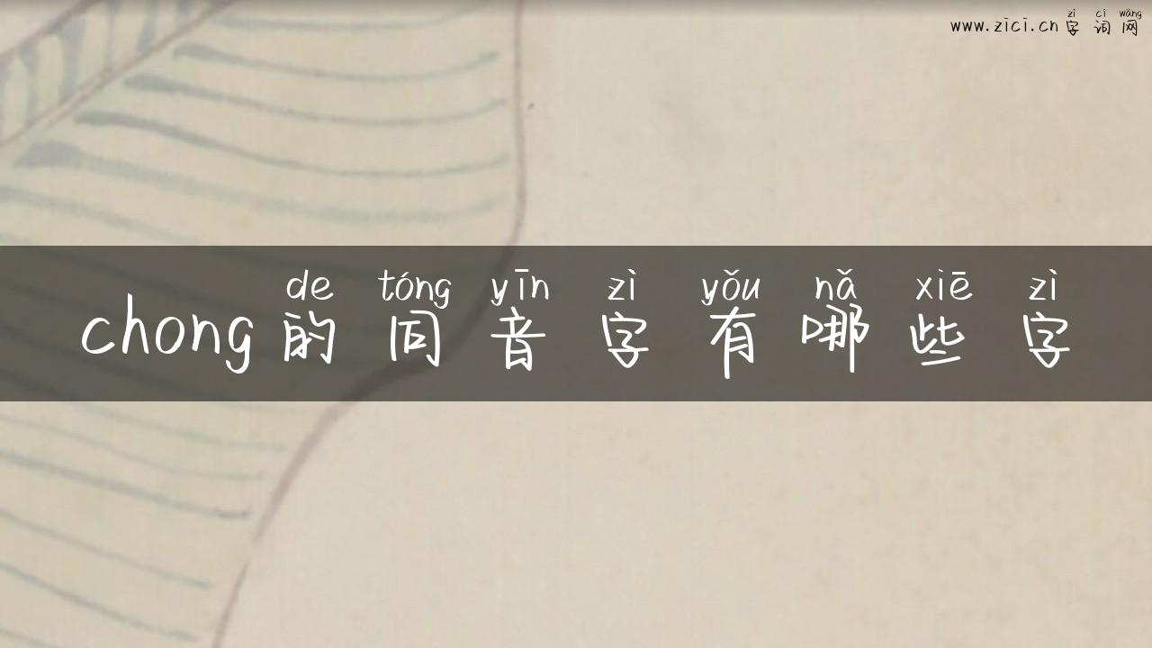 chong的同音字有哪些字