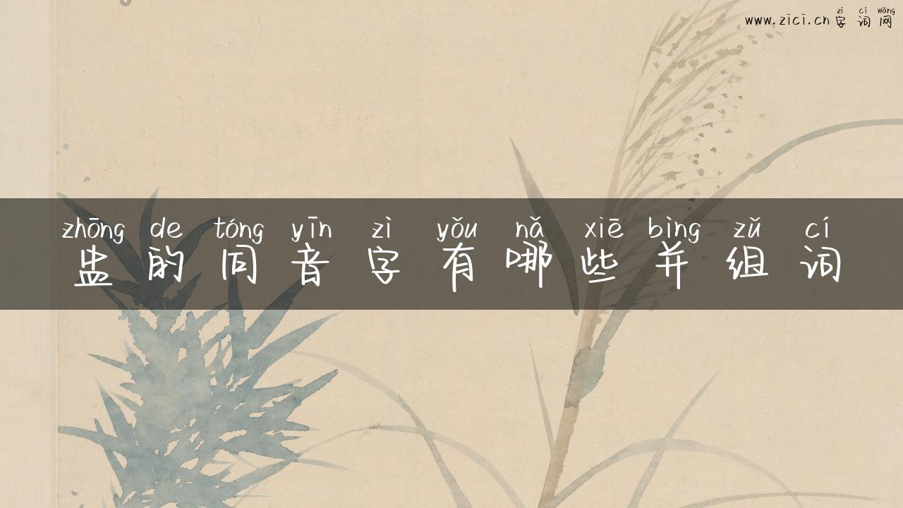 盅的同音字有哪些并组词