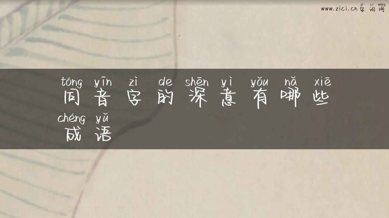 同音字的深意有哪些成语