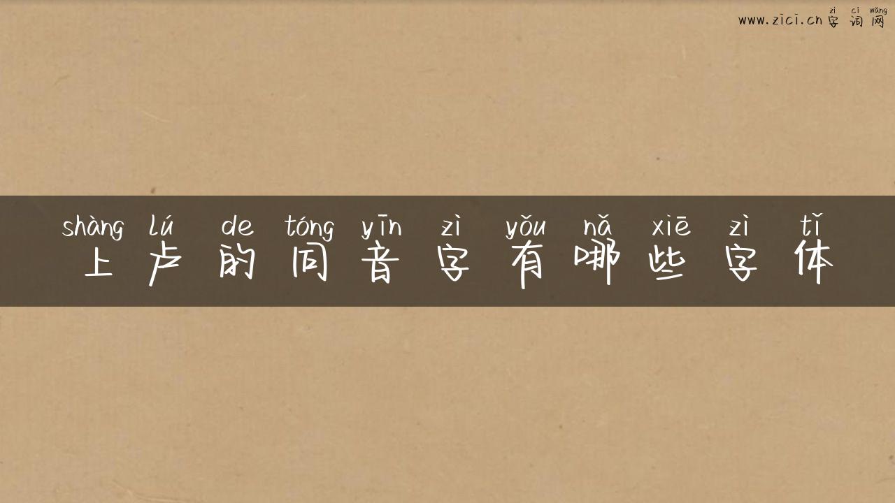 上卢的同音字有哪些字体