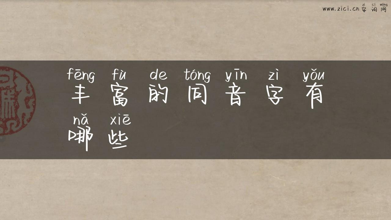丰富的同音字有哪些