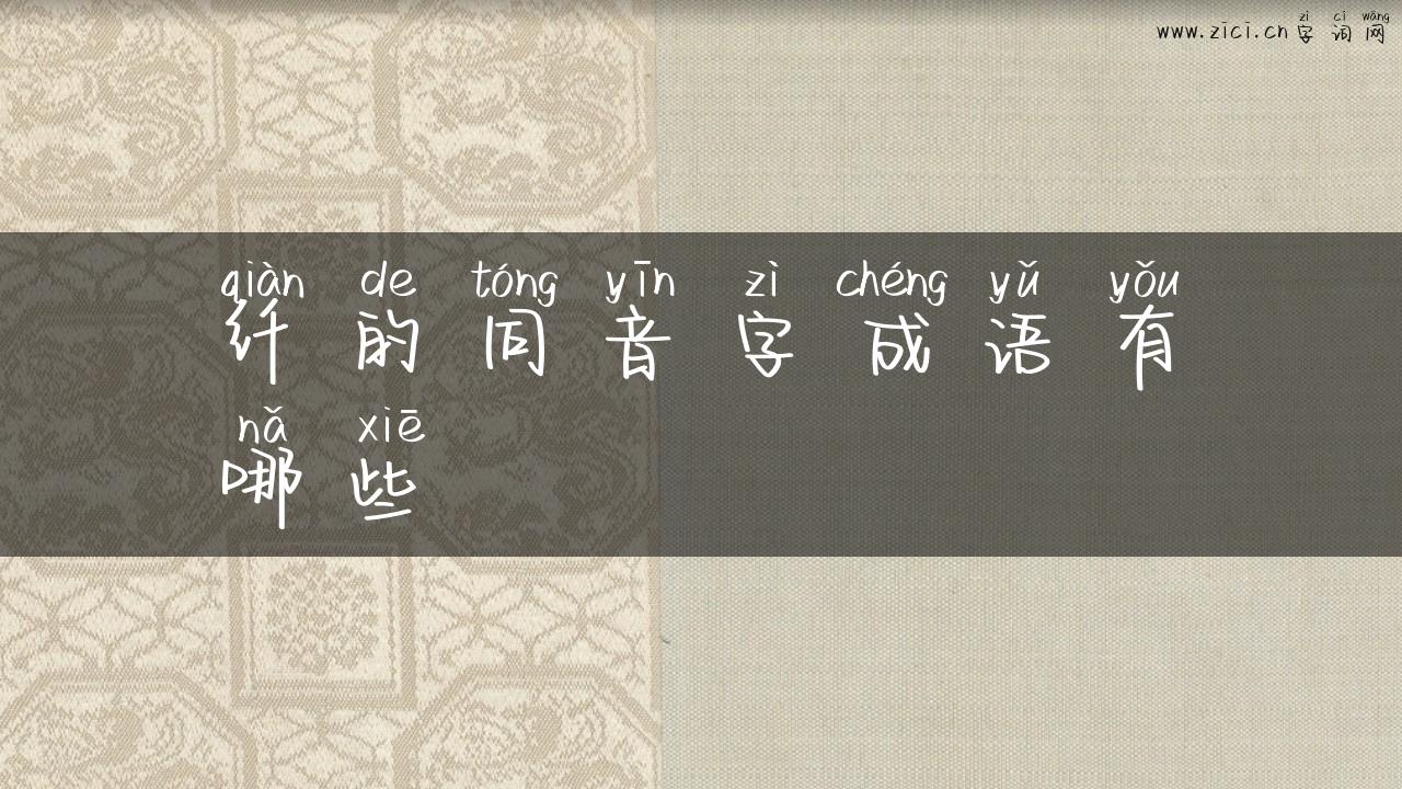 纤的同音字成语有哪些