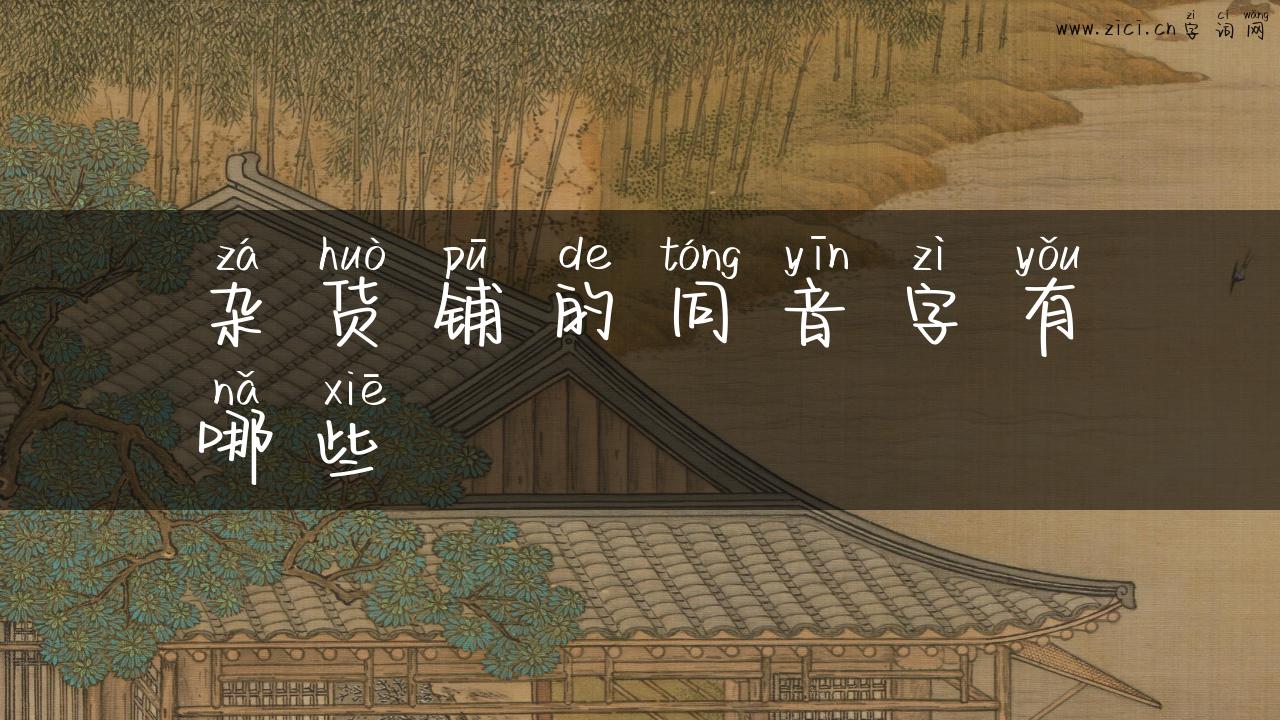 杂货铺的同音字有哪些