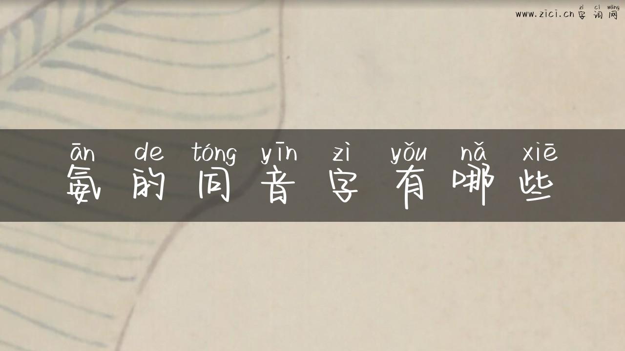 氨的同音字有哪些