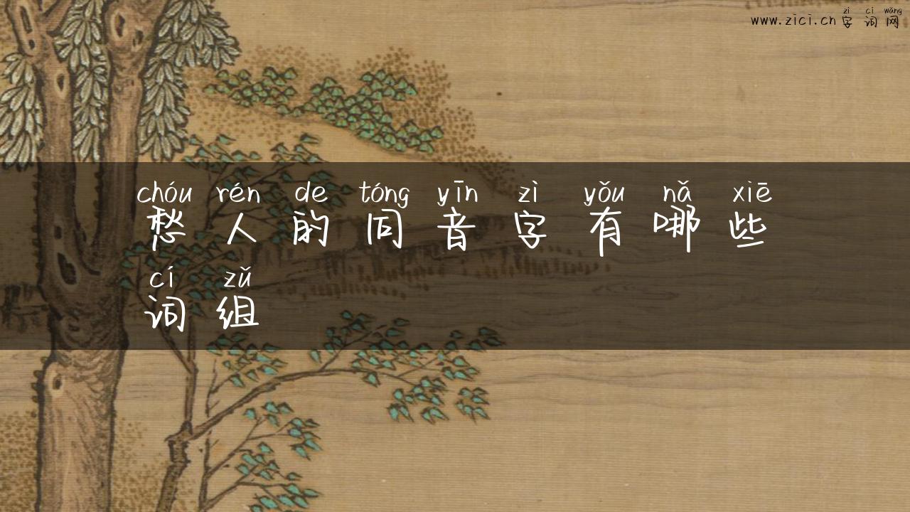 愁人的同音字有哪些词组
