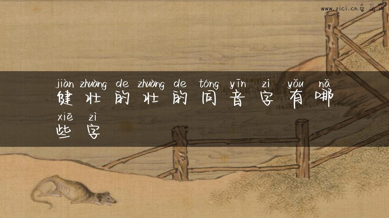 健壮的壮的同音字有哪些字