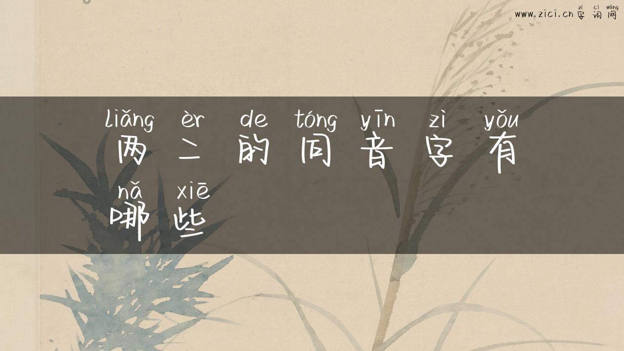 两二的同音字有哪些
