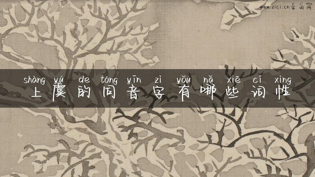 上虞的同音字有哪些词性