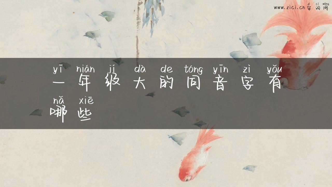 一年级大的同音字有哪些