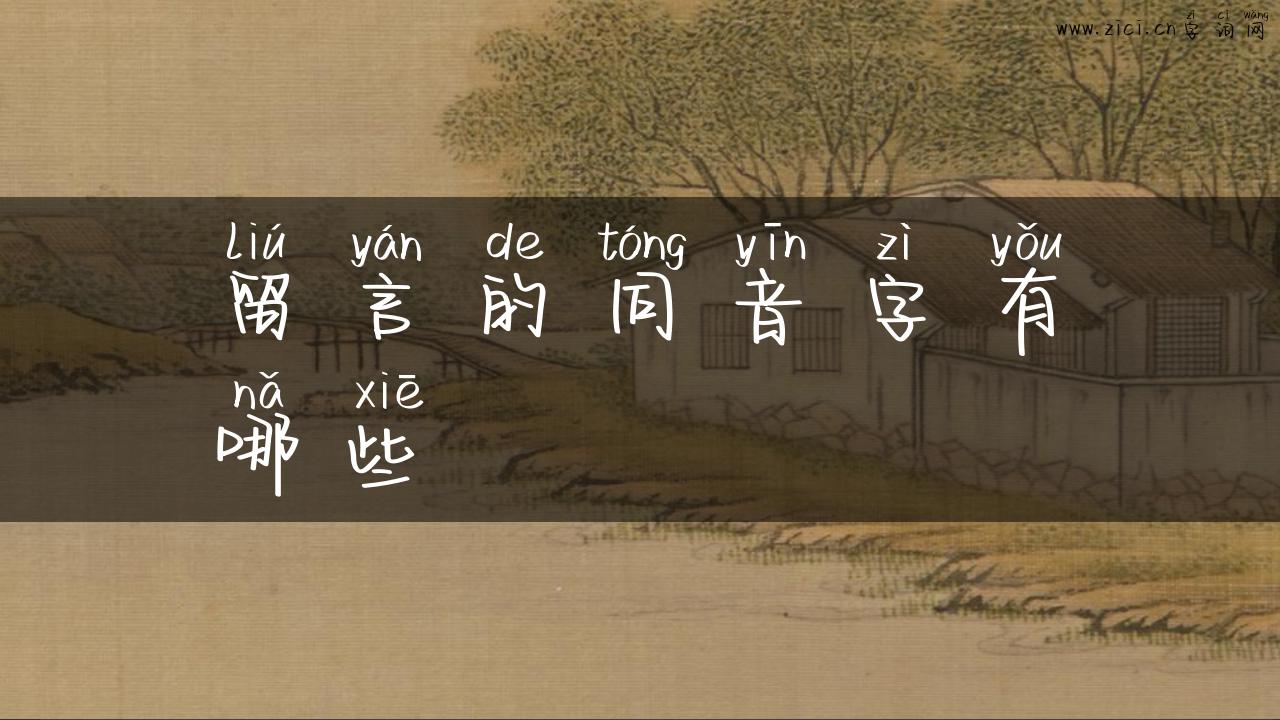 留言的同音字有哪些