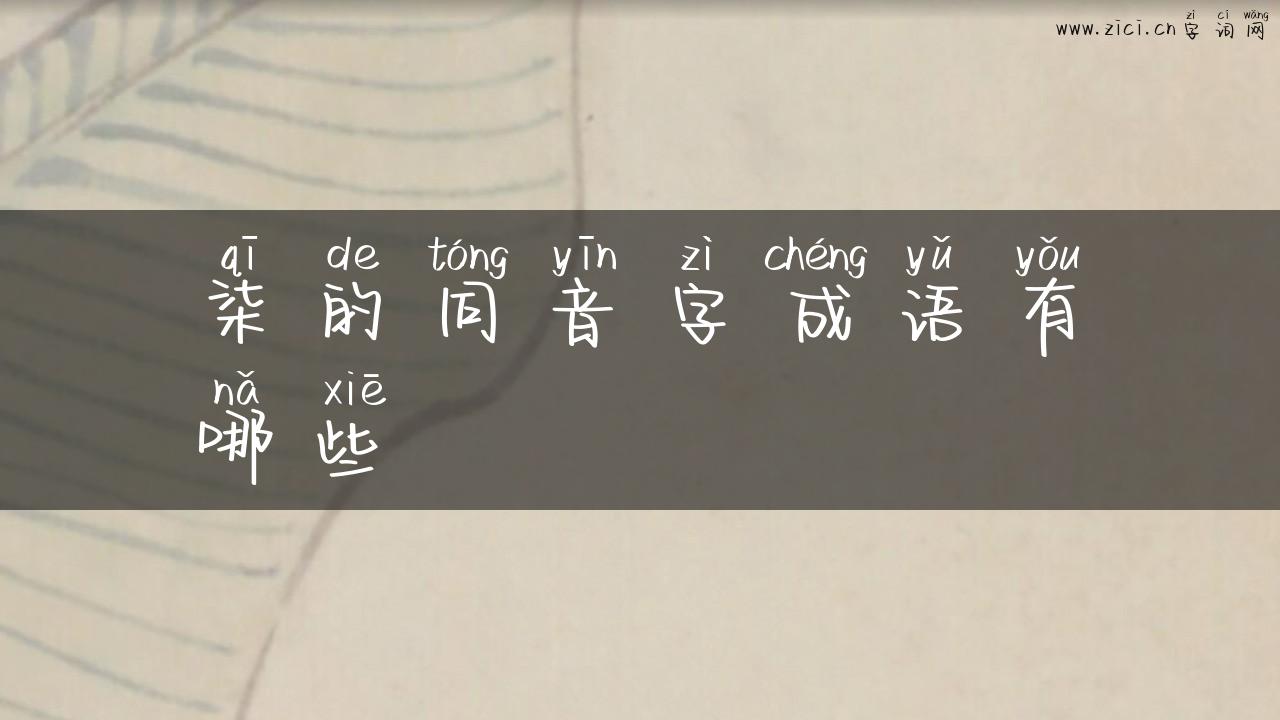柒的同音字成语有哪些