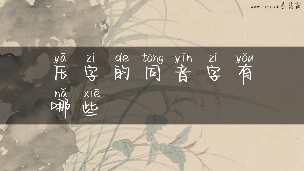 压字的同音字有哪些