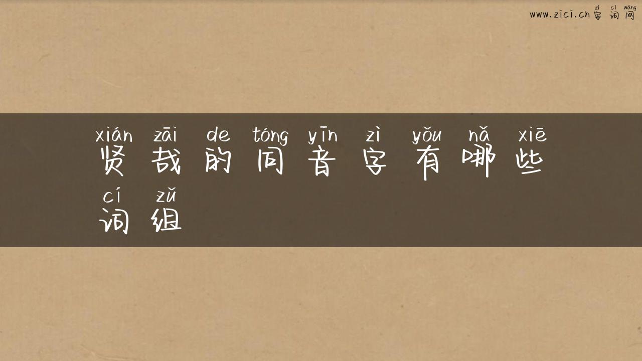 贤哉的同音字有哪些词组