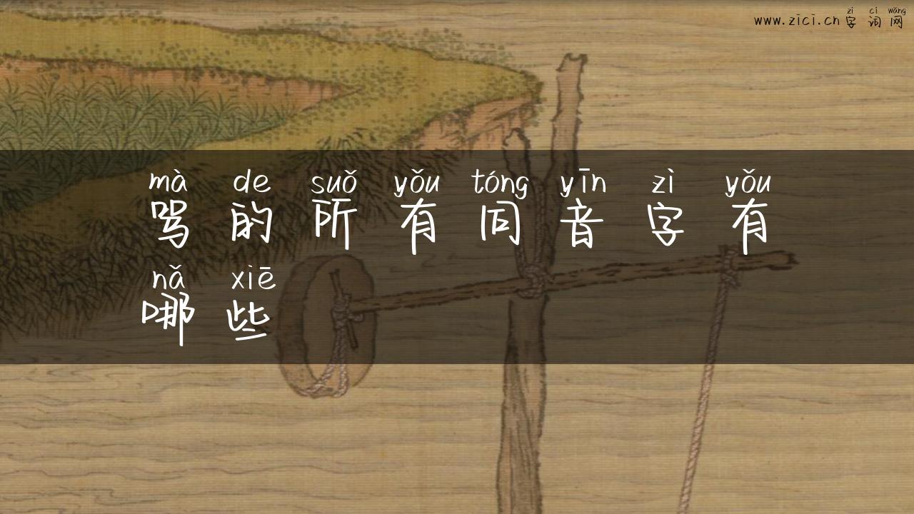 骂的所有同音字有哪些