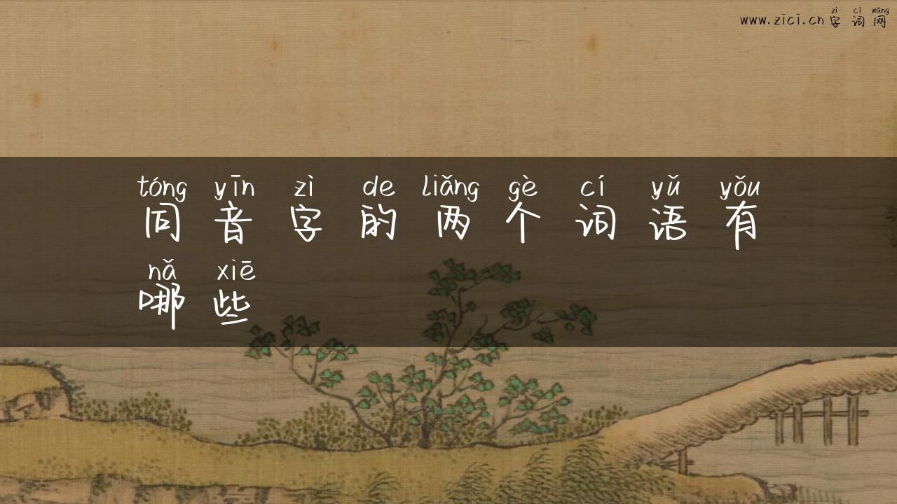 同音字的两个词语有哪些