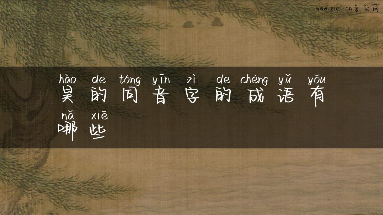 昊的同音字的成语有哪些
