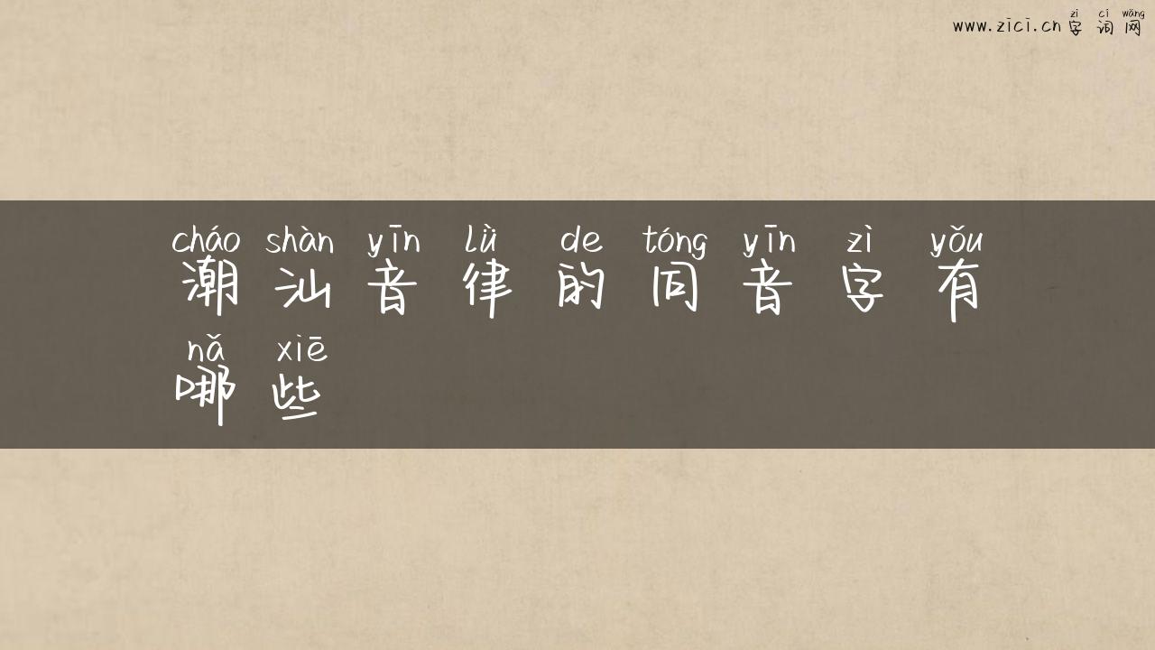 潮汕音律的同音字有哪些