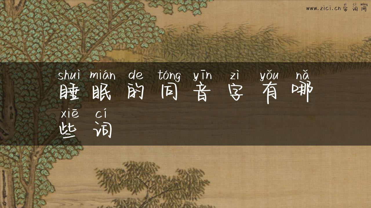 睡眠的同音字有哪些词