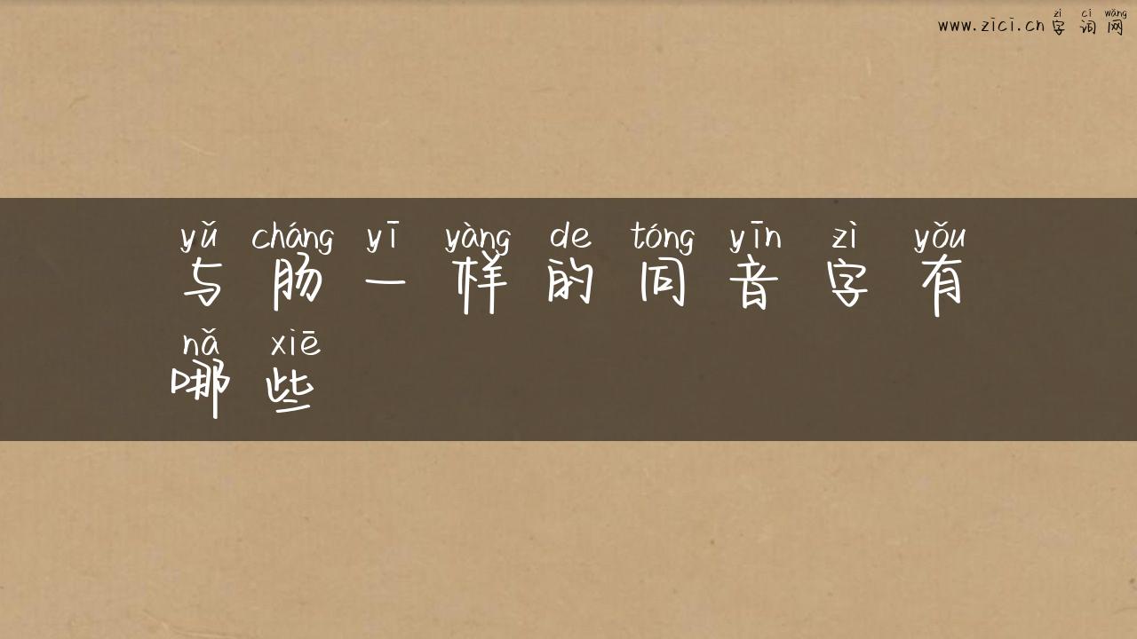 与肠一样的同音字有哪些