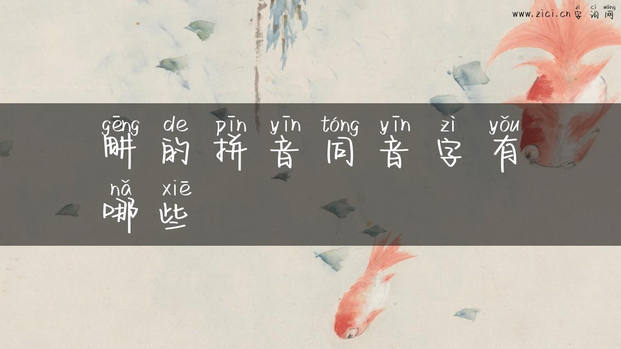 畊的拼音同音字有哪些