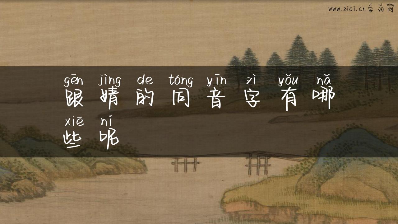 跟婧的同音字有哪些呢