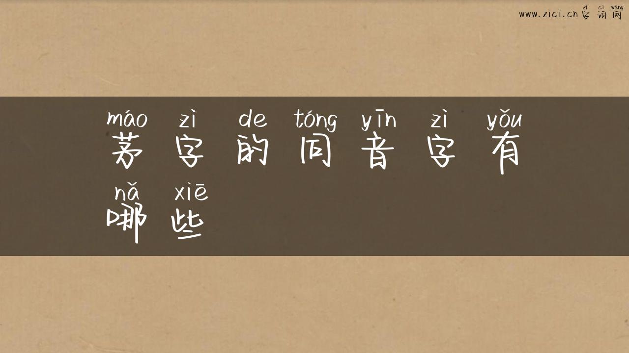 茅字的同音字有哪些