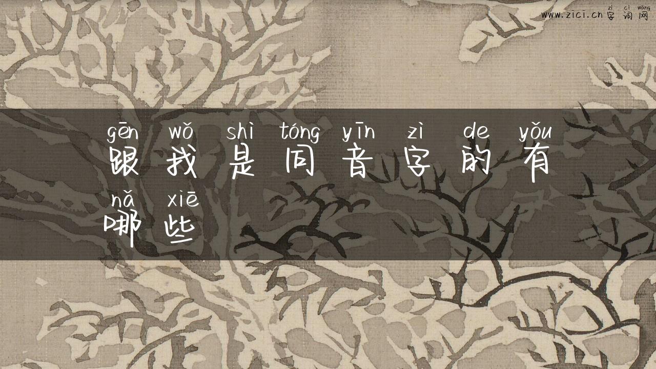 跟我是同音字的有哪些