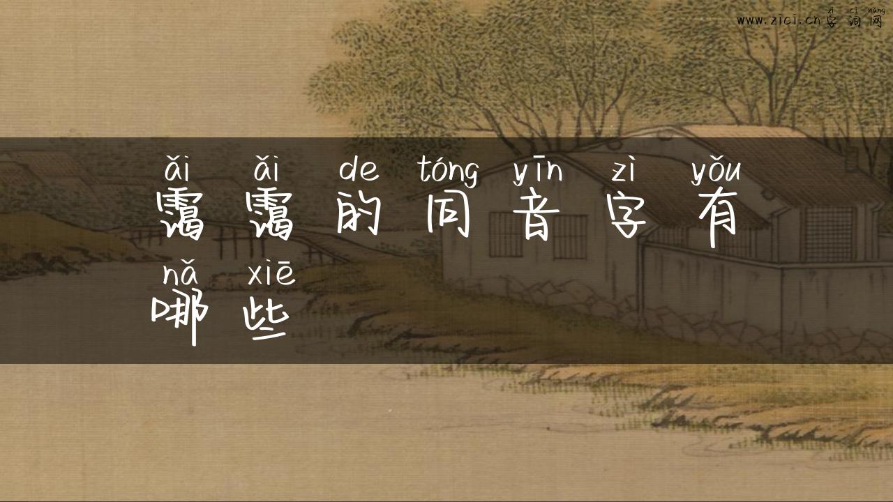 霭霭的同音字有哪些