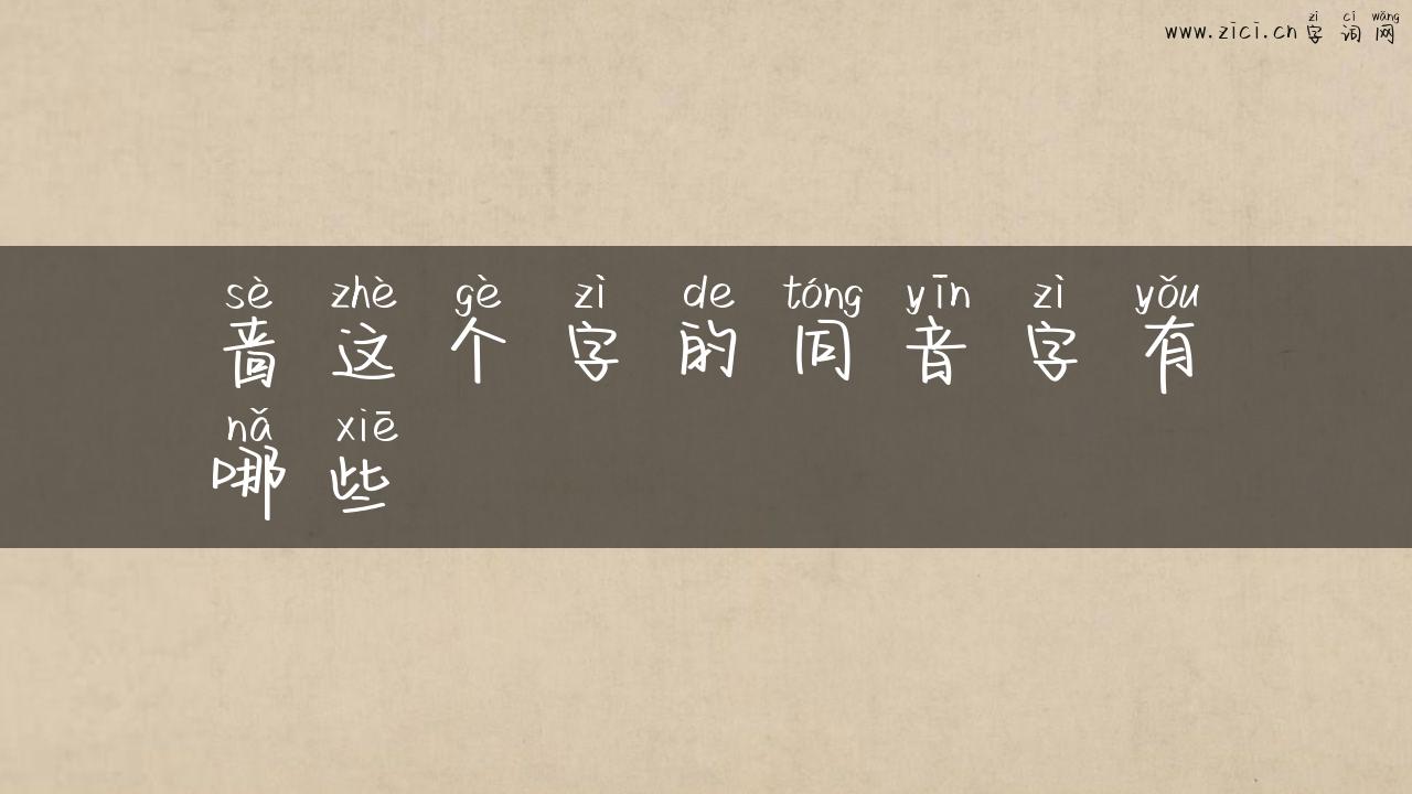啬这个字的同音字有哪些