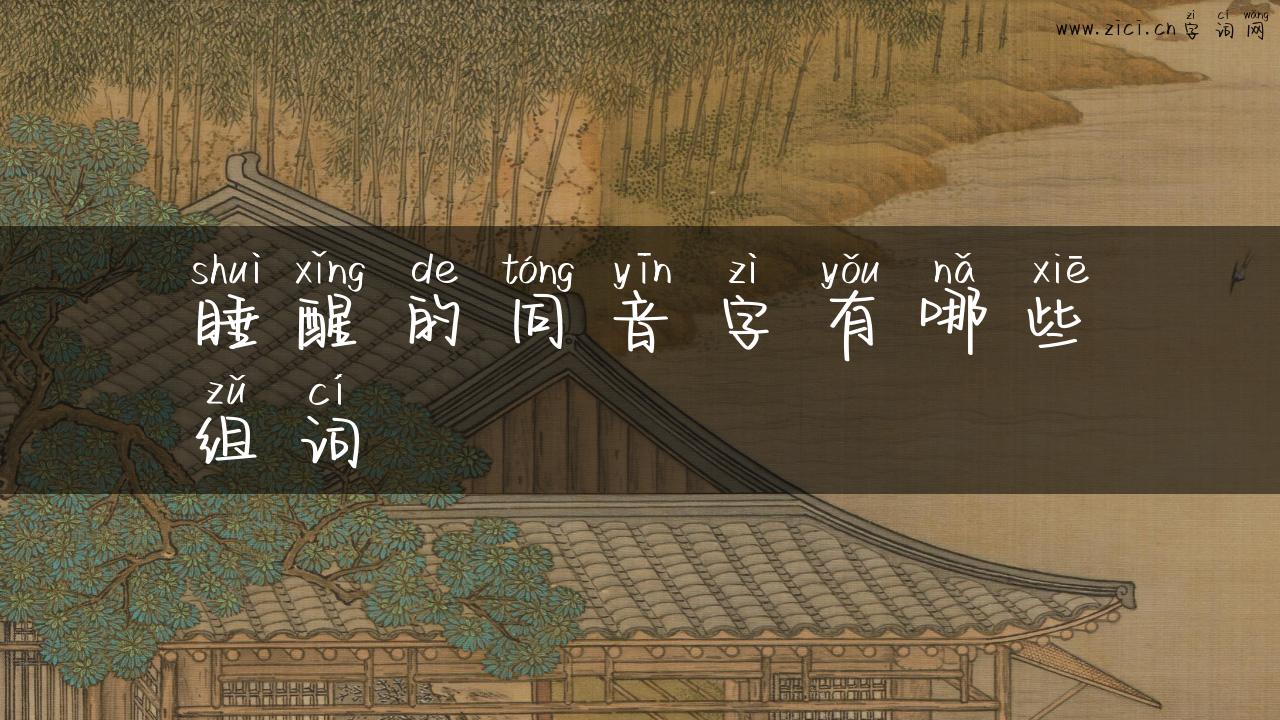 睡醒的同音字有哪些组词
