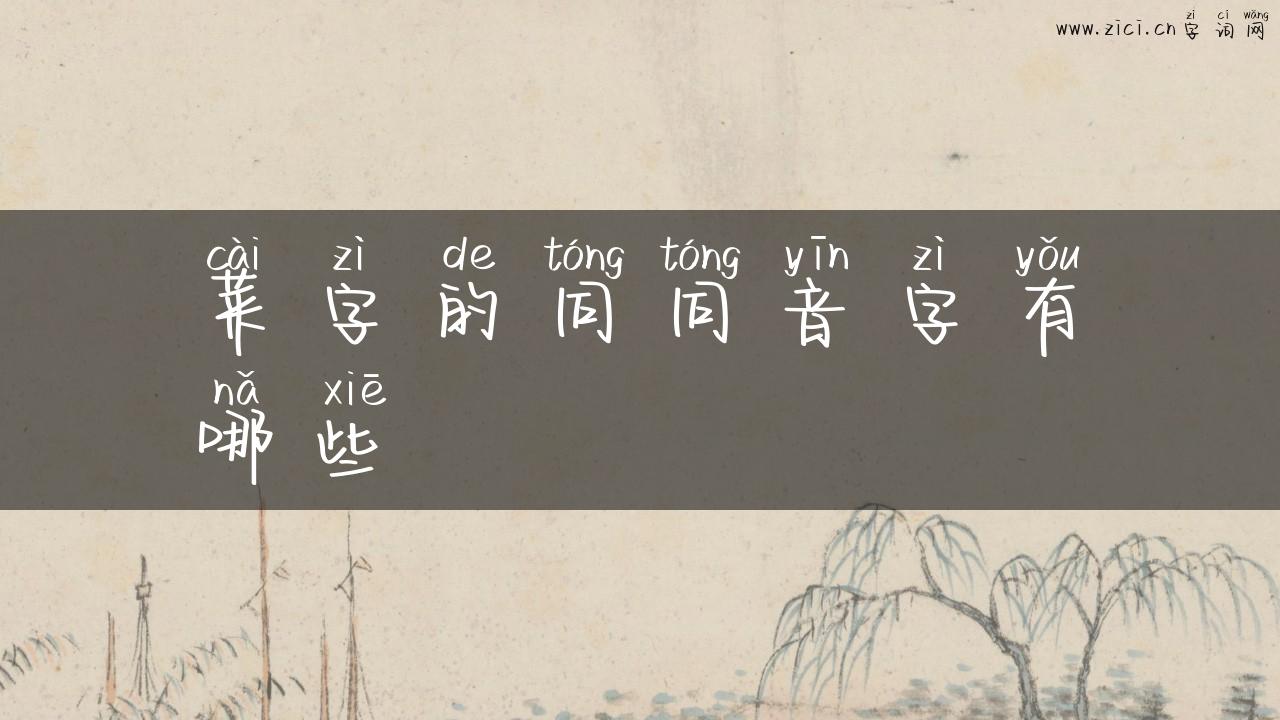 菜字的同同音字有哪些