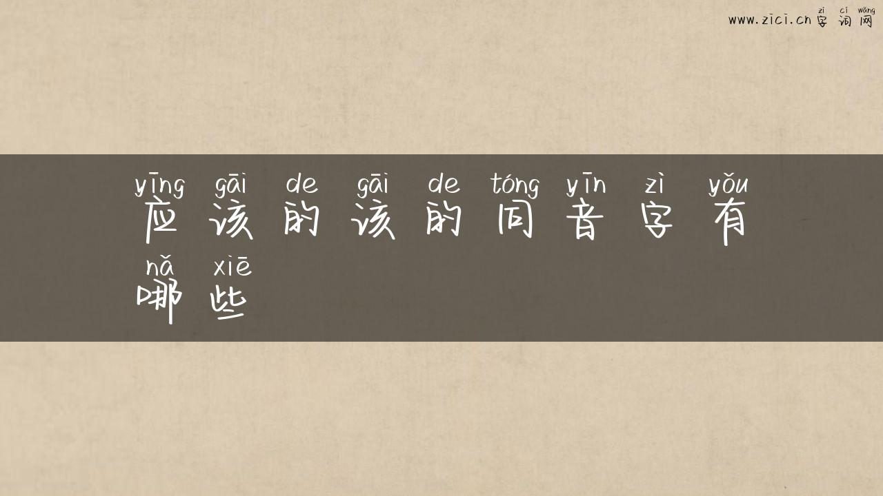 应该的该的同音字有哪些