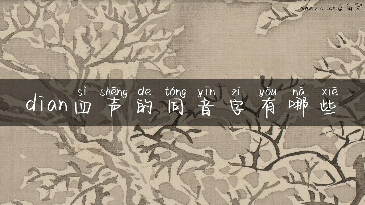 dian四声的同音字有哪些
