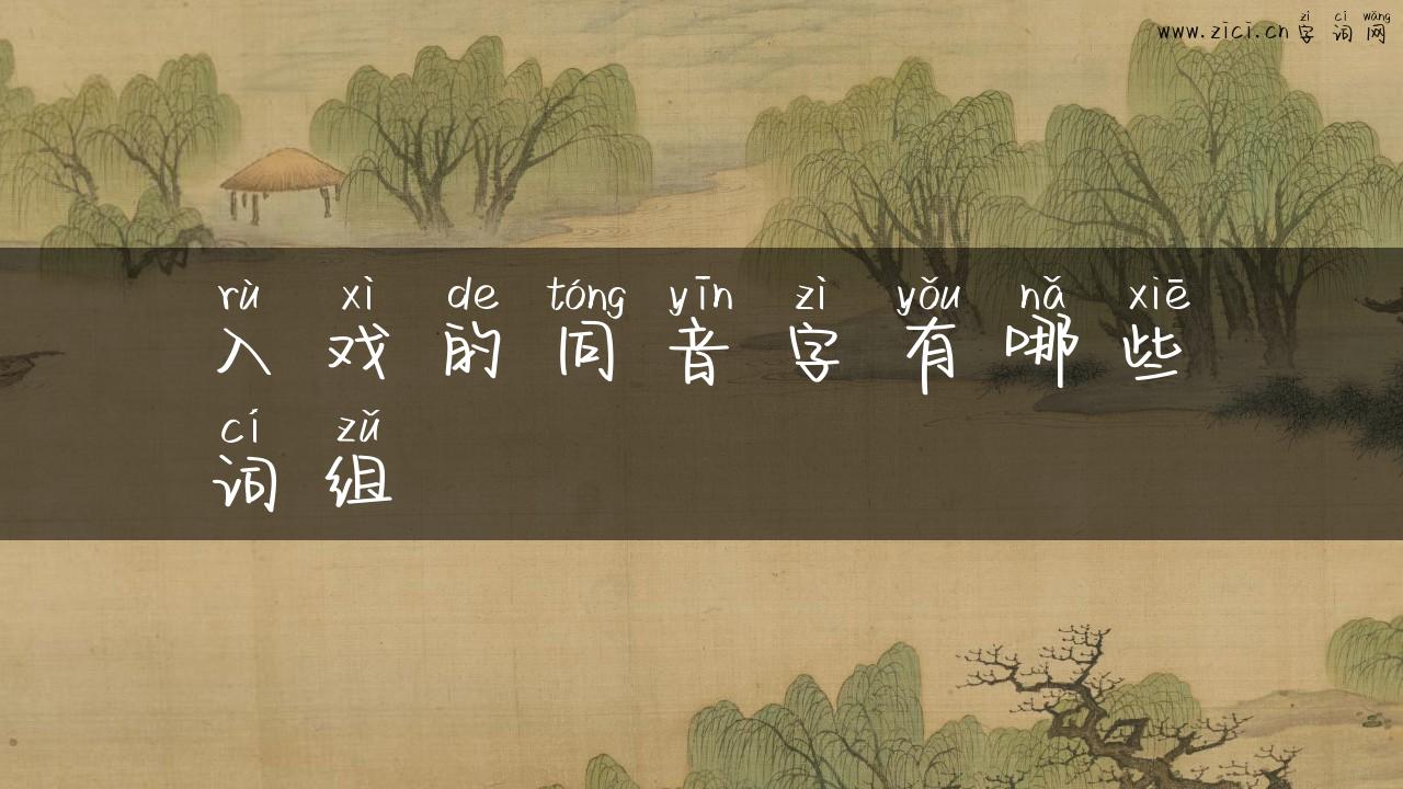 入戏的同音字有哪些词组