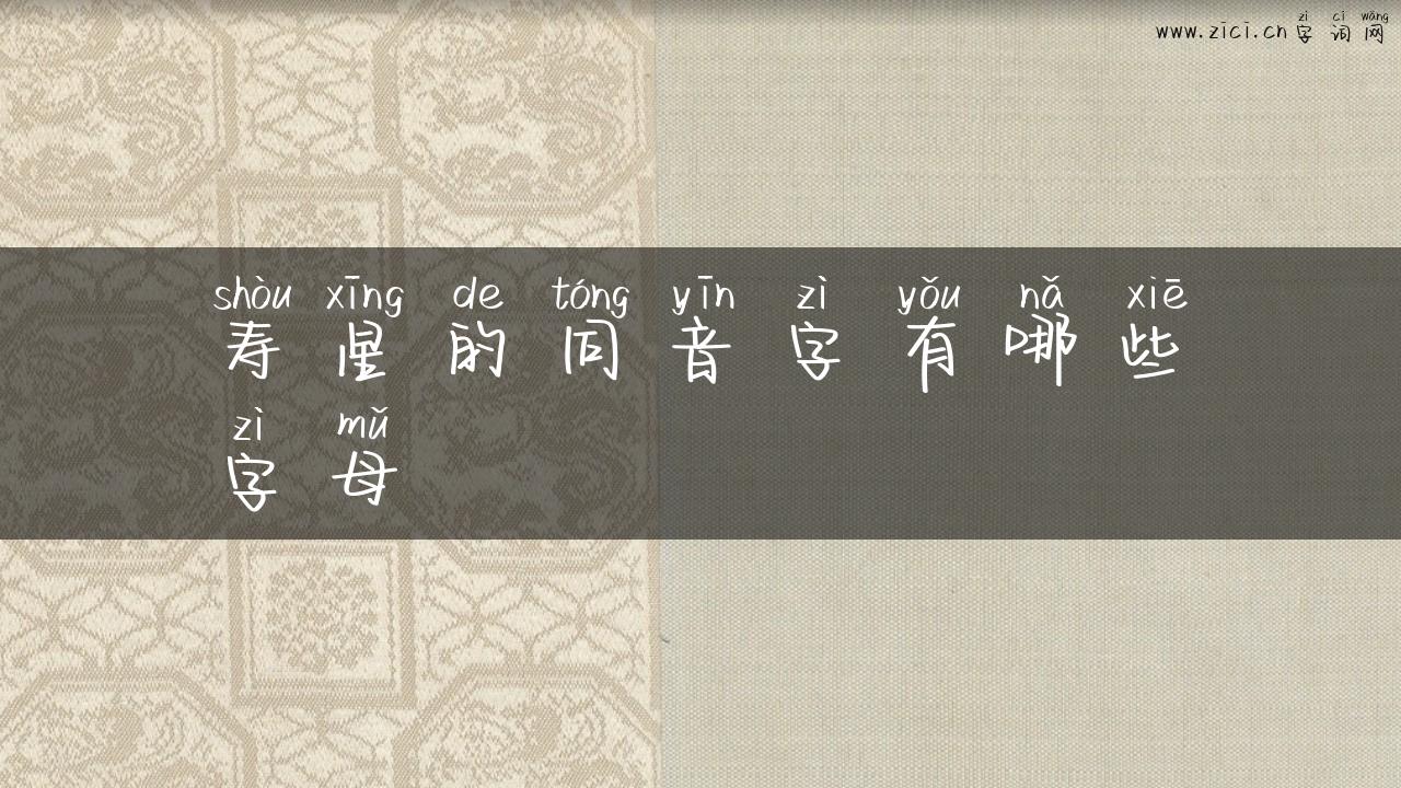 寿星的同音字有哪些字母