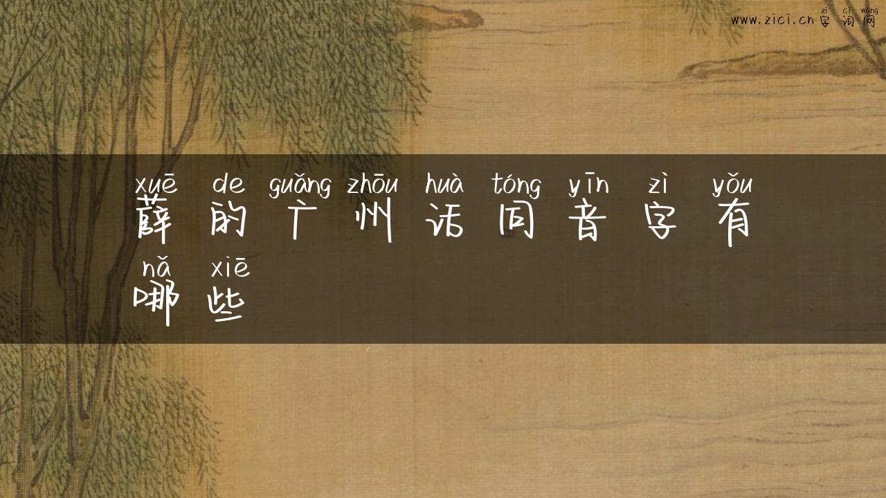 薛的广州话同音字有哪些