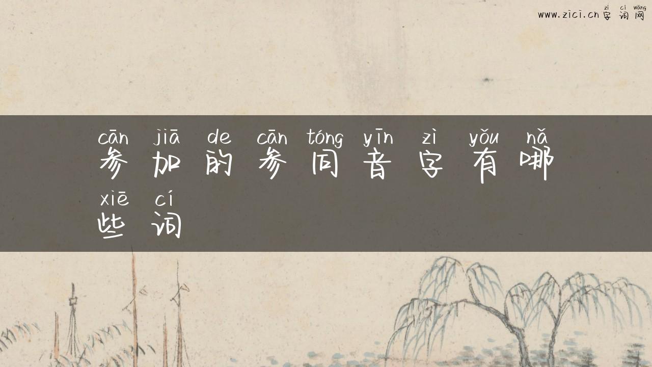 参加的参同音字有哪些词