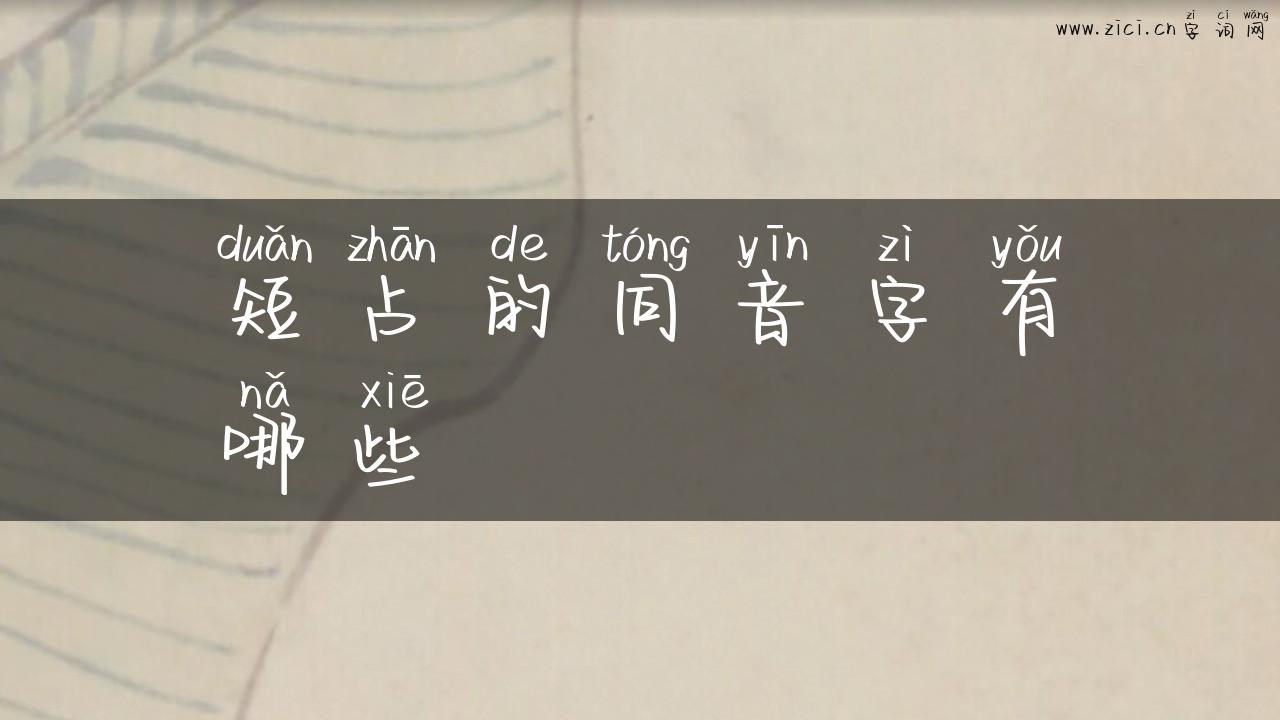 短占的同音字有哪些