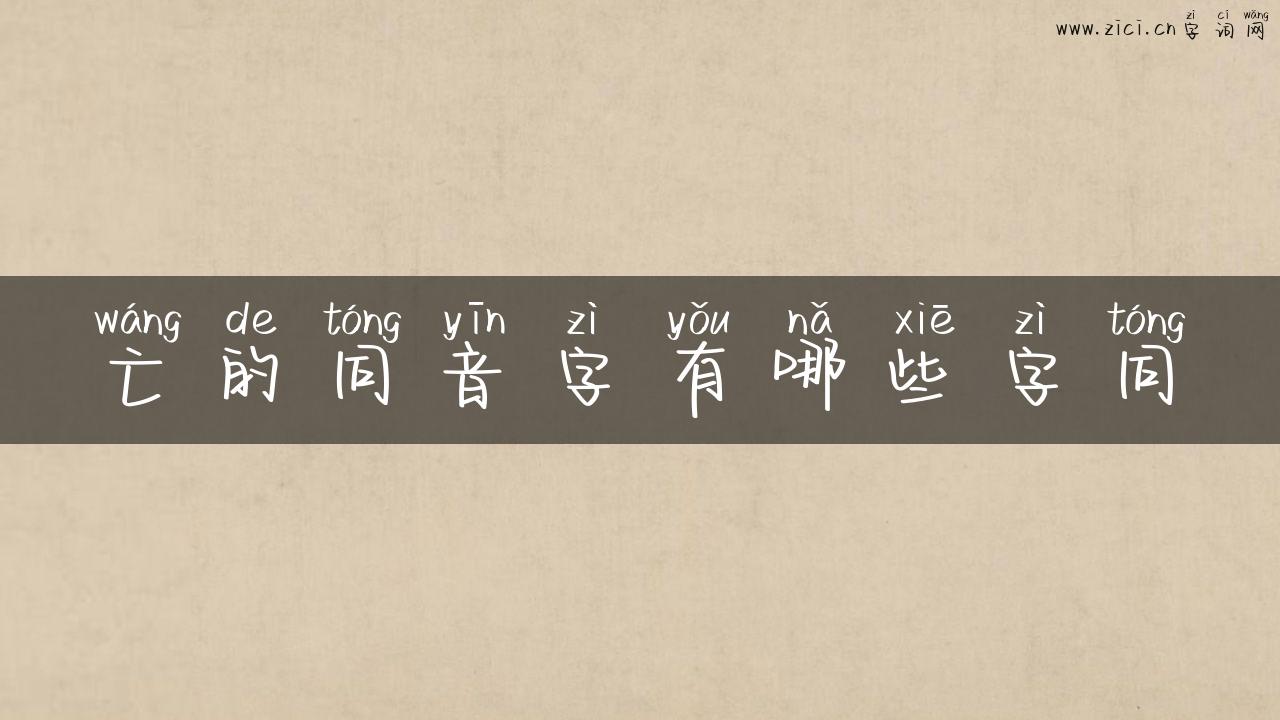亡的同音字有哪些字同
