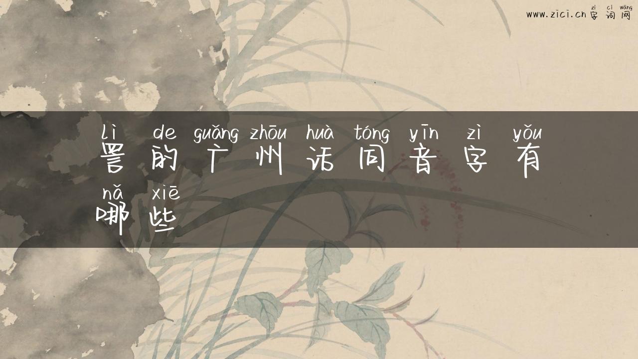 詈的广州话同音字有哪些