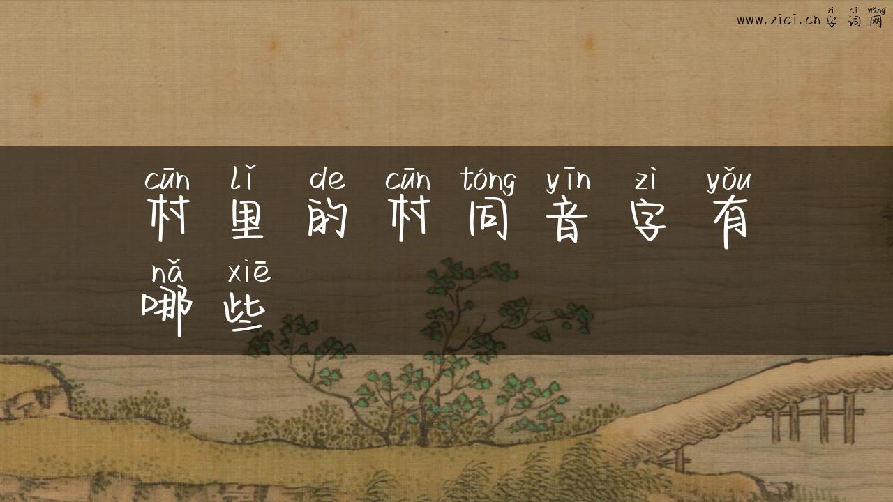 村里的村同音字有哪些