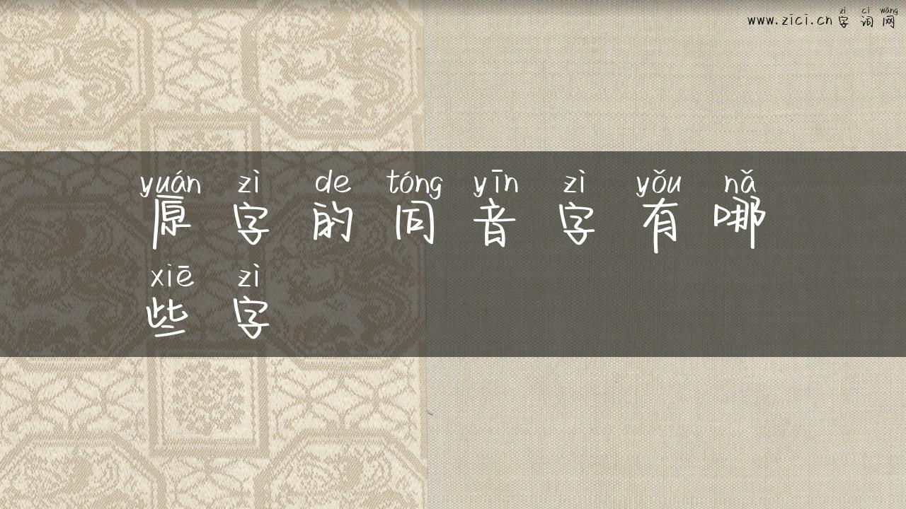 原字的同音字有哪些字