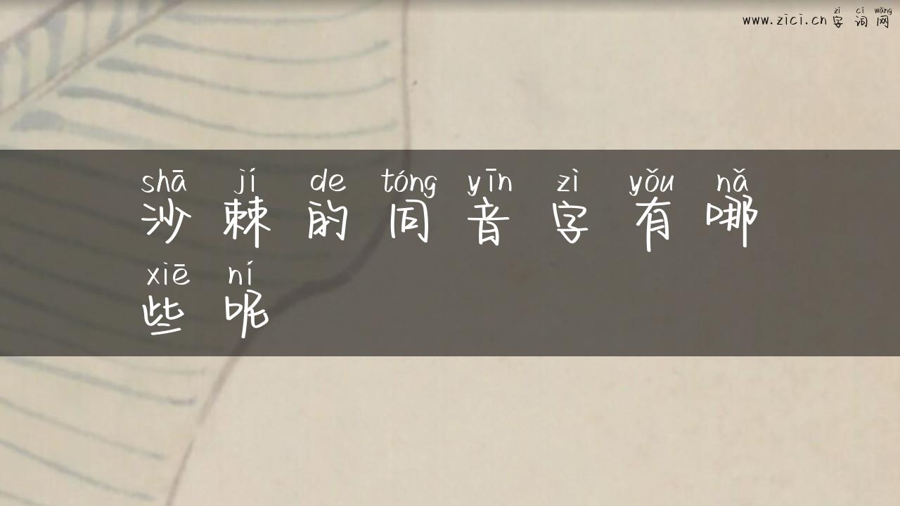 沙棘的同音字有哪些呢