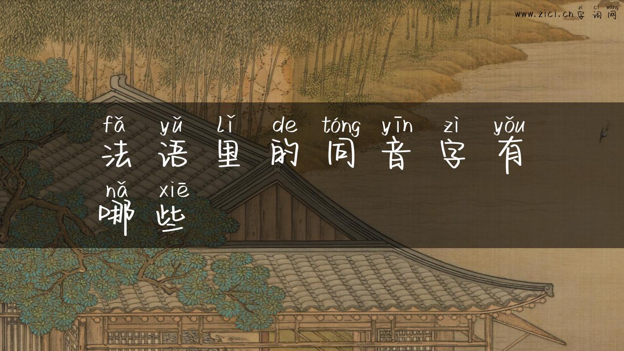 法语里的同音字有哪些
