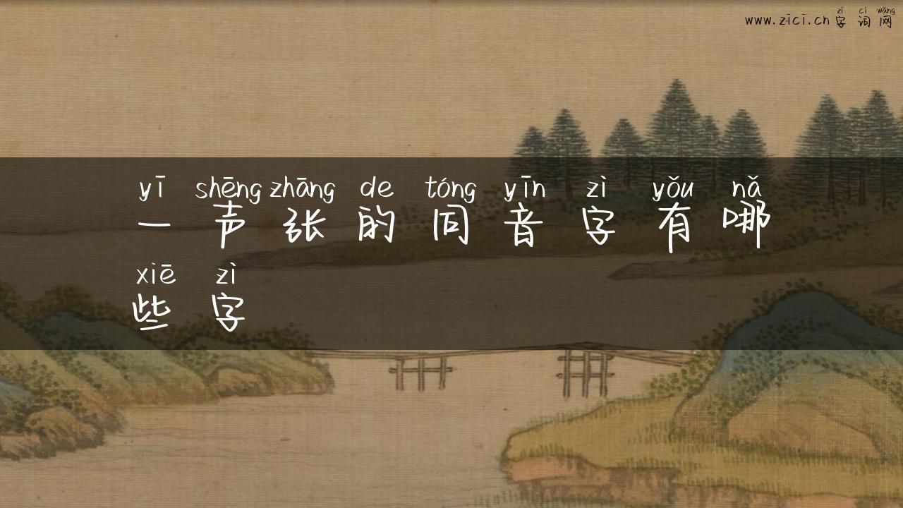 一声张的同音字有哪些字