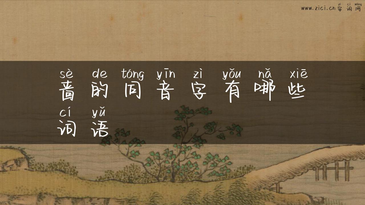 啬的同音字有哪些词语