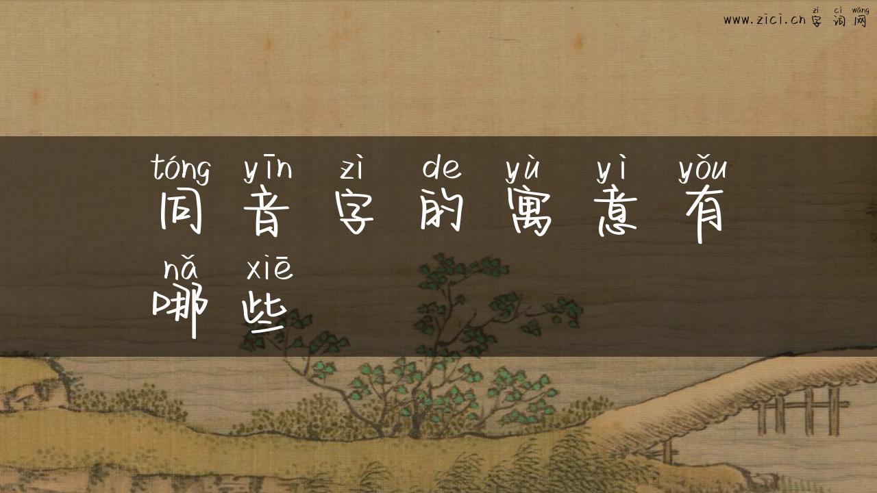 同音字的寓意有哪些