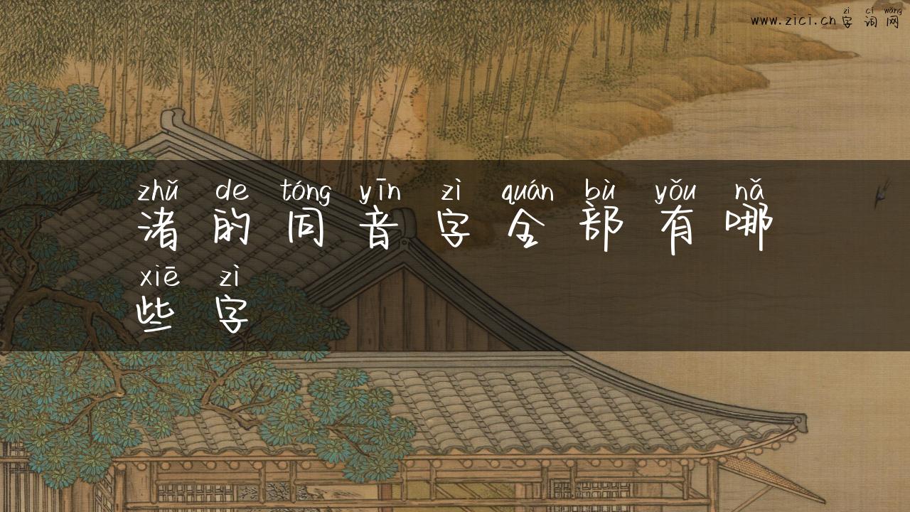 渚的同音字全部有哪些字